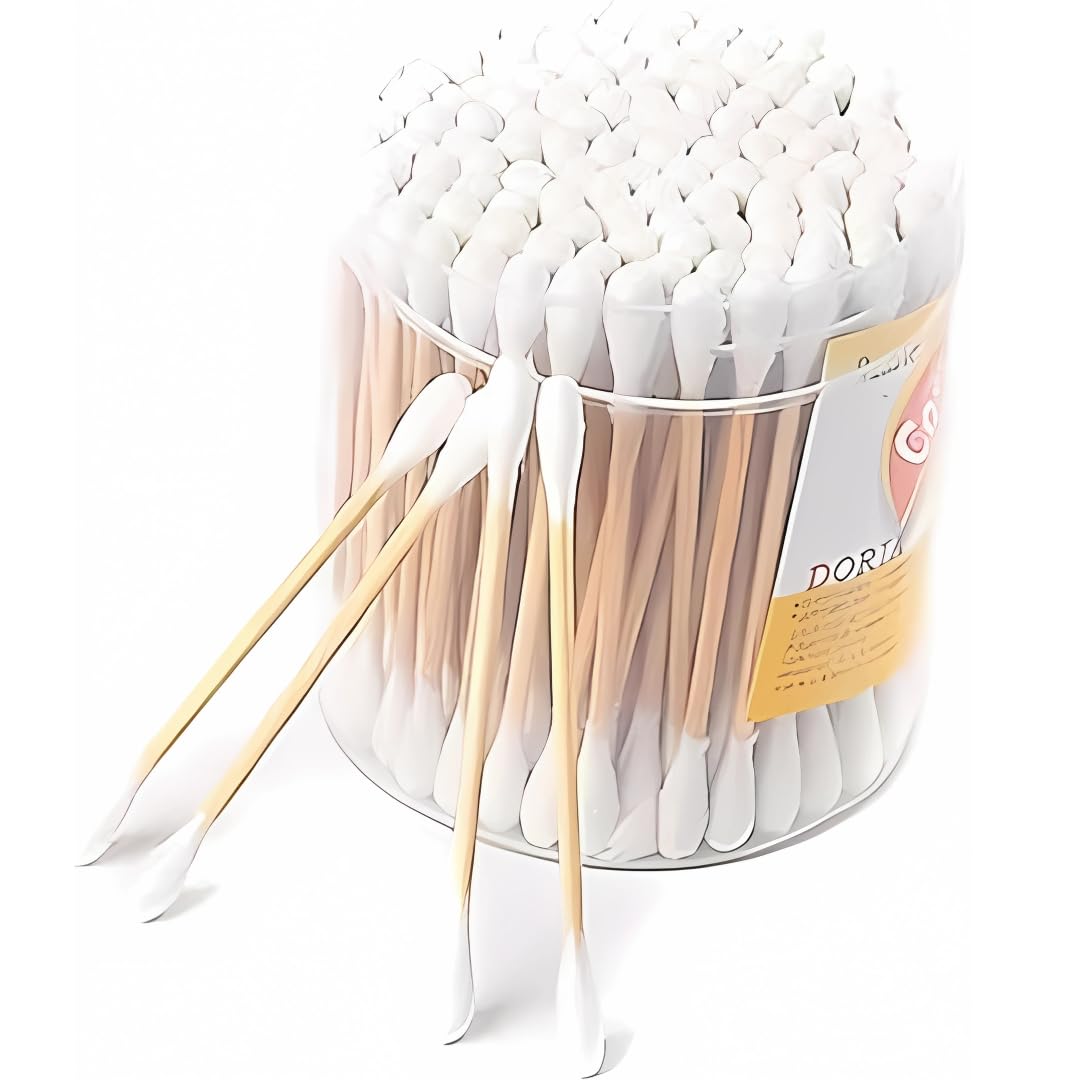 Cotton Buds Large Barrel - Natural Bamboo Dana - 100 Sticks for Daily Cleaning