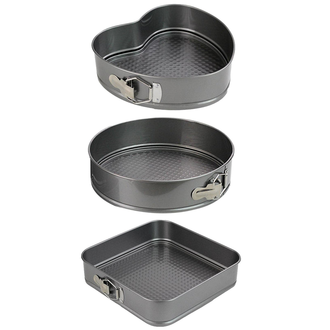 Heart Shape Springform Pan, Non-Stick Stainless Steel Cake Pan Tin Cake Mold Leak-Proof Baking Cheese Bread Tray for Cheesecakes, Pizzas and Quiches