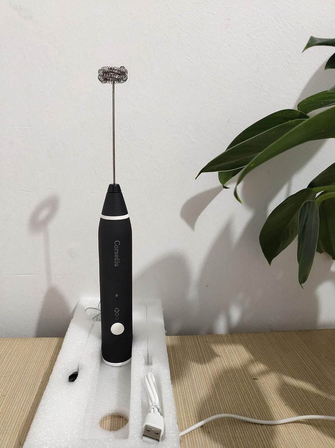 Milk Frother, Electric 3 Speeds Foam Milk Frother Handheld with Stainless Steel Whisk for Coffee, Latte, Cappuccino, Hot Chocolate, Milkshakes, Fruit Juice, Protein Powder Drinks, Matcha Tea