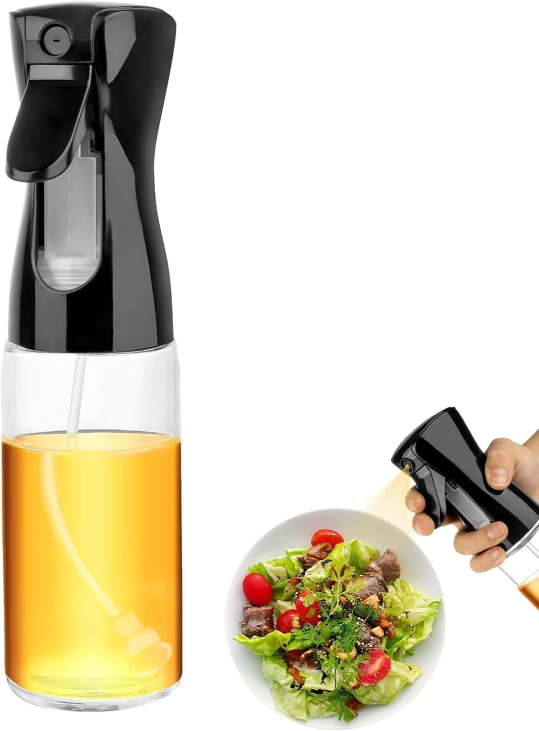 بخاخ زيت للايرفراير والطبخ زجاجي سعة 300 مل للاستخدام اليومي – Oil Spray Bottle 300ml Glass Oil Sprayer for Air Fryer Cooking Olive Oil Kitchen Tool