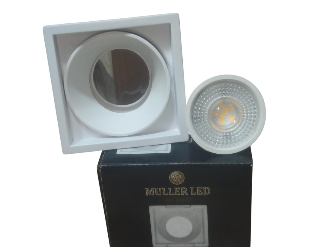 Square Submersible LED Spotlight, Modern Ceiling Light with Adjustable Spot, White Light, 1 PCS, Waterproof Design for Indoor & Outdoor Use