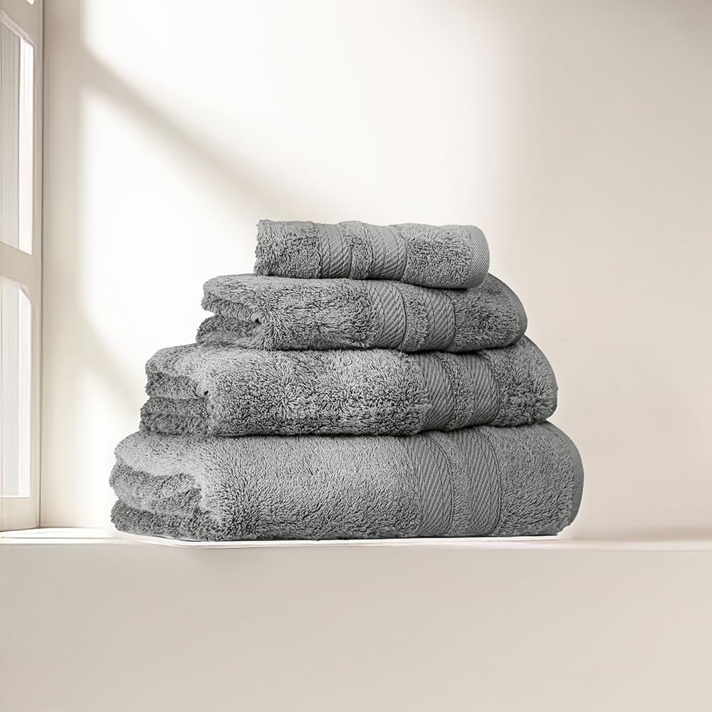 Cotton Towel model: Braid BMBO - color: Grey - 100% cotton- Size: 70 cm x 140 cm - Made In Egypt.
