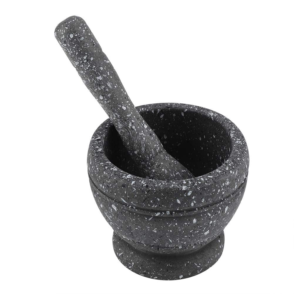 Plastic Garlic Grinder, Manual Operation, Easily Crush Garlic Ginger, Ergonomic Pestle, Pharmacy Apothecary Use (Granite Pattern)