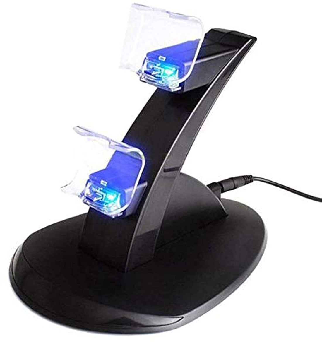 LED Charger Dock Station Dual USB Fast Charging Stand For PS4- BLACK
