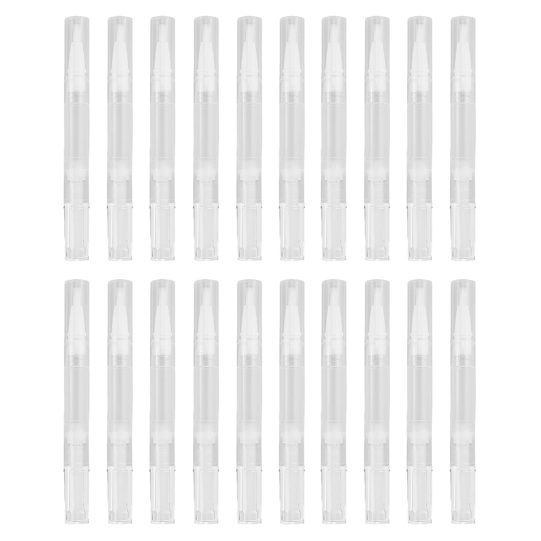 20 Transparent Screw Pens, 3 ml Nail Oil Pen with Brush Tip, Nail Oil Cuticle Oil Pen, Empty Cuticle Oil Pen, Applicators for Refillable Lip Gloss, Nail Polish, Eyelash Growth, etc
