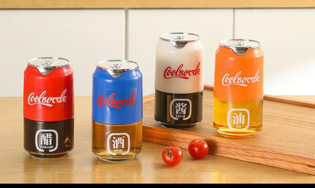 Downtown 180ml Soda Can Design Kitchen Condiment Dispenser, Red Portable Salt and Spice Shaker, Unique Beverage Can Shape Spice Bottle for Table Seasoning and Picnic Food Flavoring