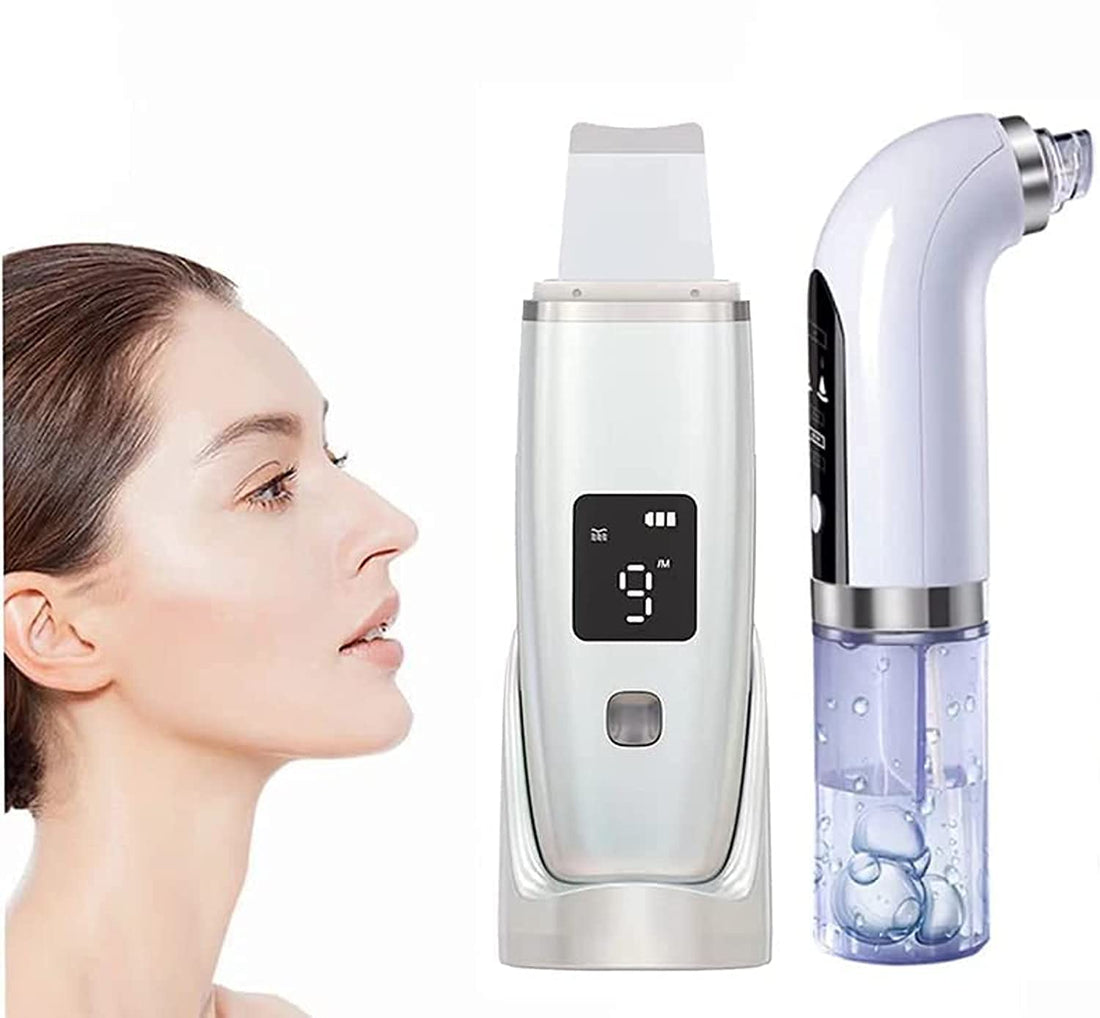Blackhead Remover Skin Scrubber Facial Cleaner Skin Peeling Face Scrubber Peeling machine Face cleaner machine pore cleaner 2PCS (A)