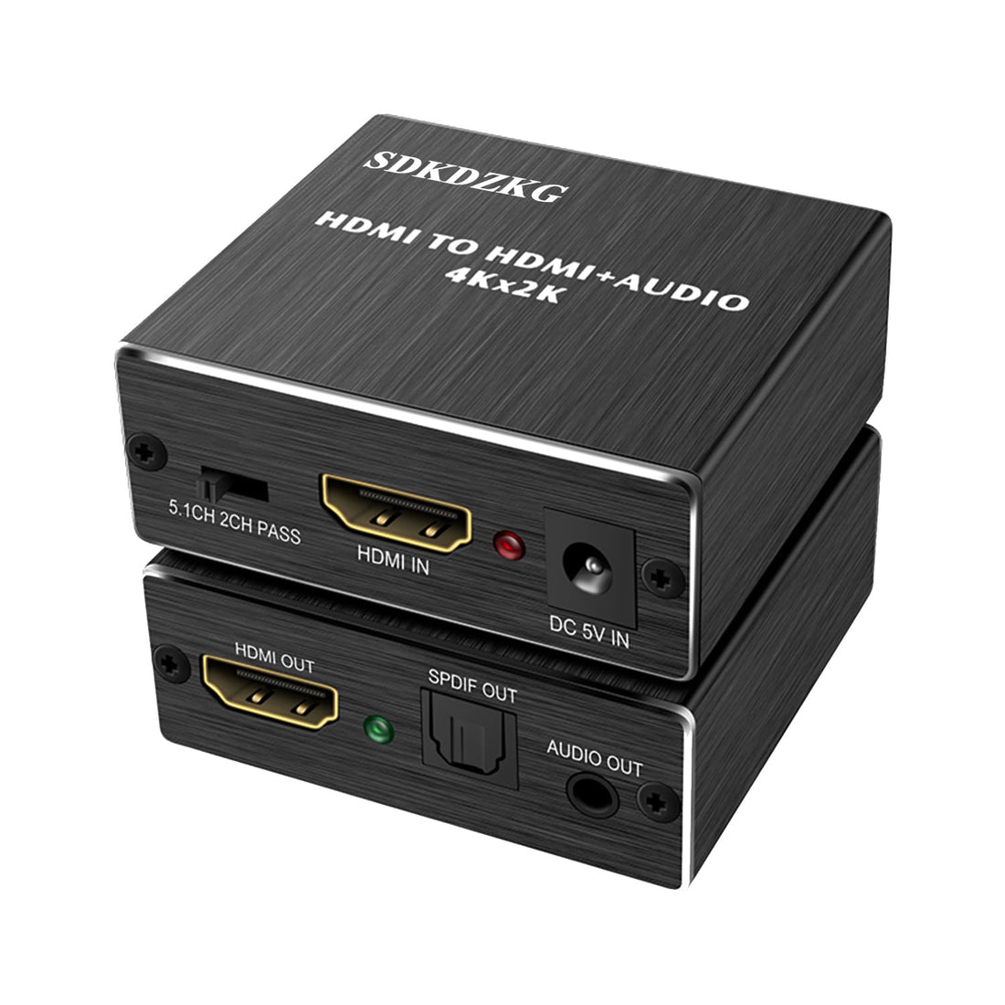 4K x 2K HDMI Audio Extractor Splitter,HDMI to HDMI Audio and Optical TOSLINK SPDIF Audio Converter Adapter with 3.5mm Stereo Audio Splitter Adapter,Black