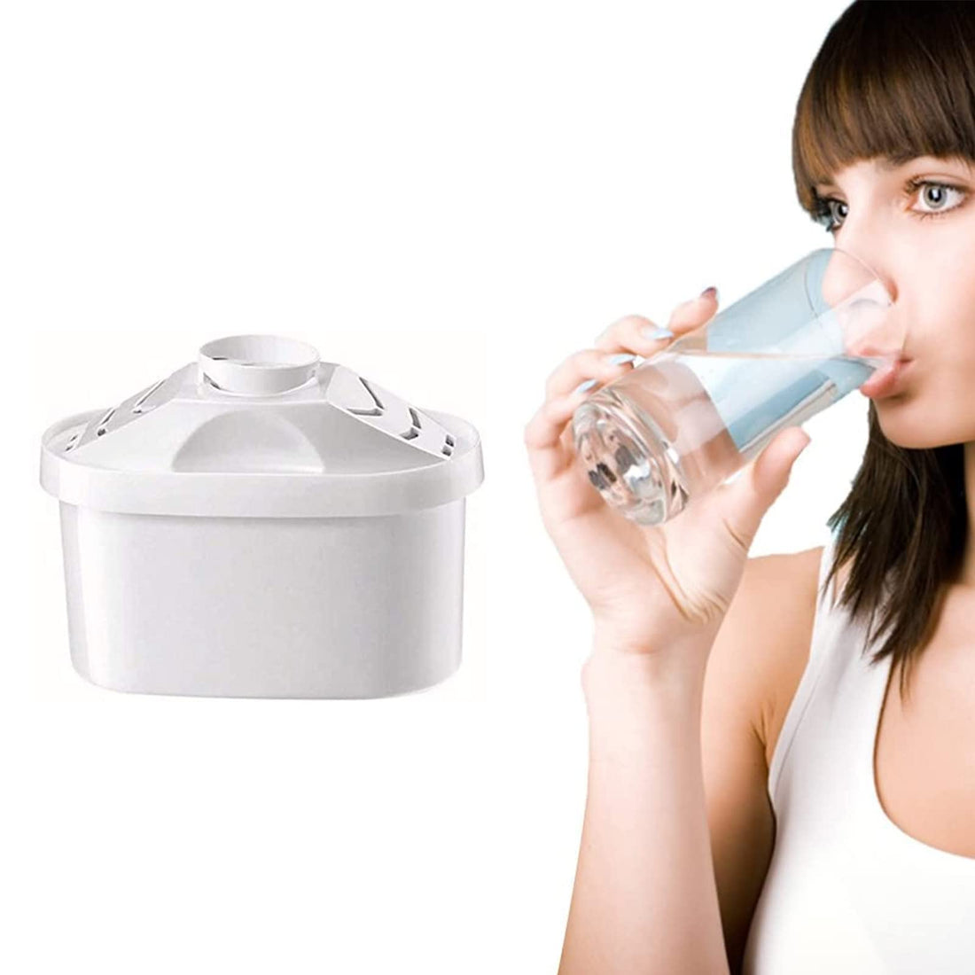 Hileny Water Filter Cartridges Reduces Limescale Chlorine, Filter Element fits Most Jugs-2pcs (Water Filter Cartridges)
