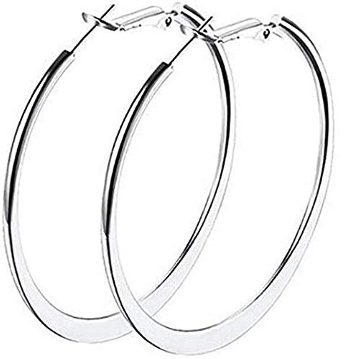 Hoop Earrings Silver Color for Women and Girls Size Large 6 CM