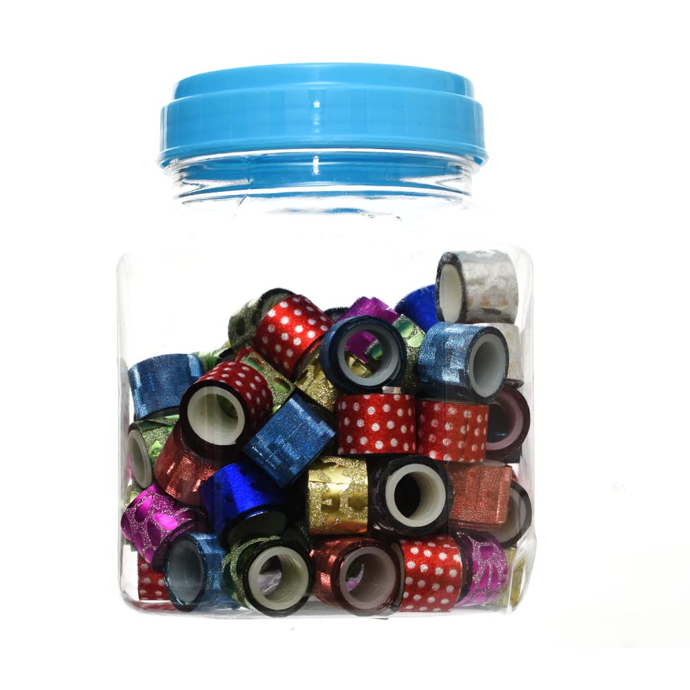 3A Washi Masking Colorful Glittery Craft Tape Jar Of 90 Tape - Multi Color