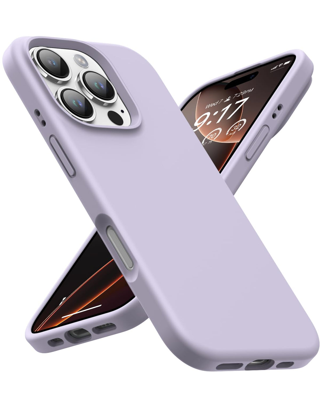 Designed for iPhone 16 Pro Max Case,Shockproof Liquid Silicone Protective Phone Case with Soft Anti-Scratch Microfiber Lining Ultra Slim Drop Protection Phone Cover 6.9 inch (Morandi Purple)