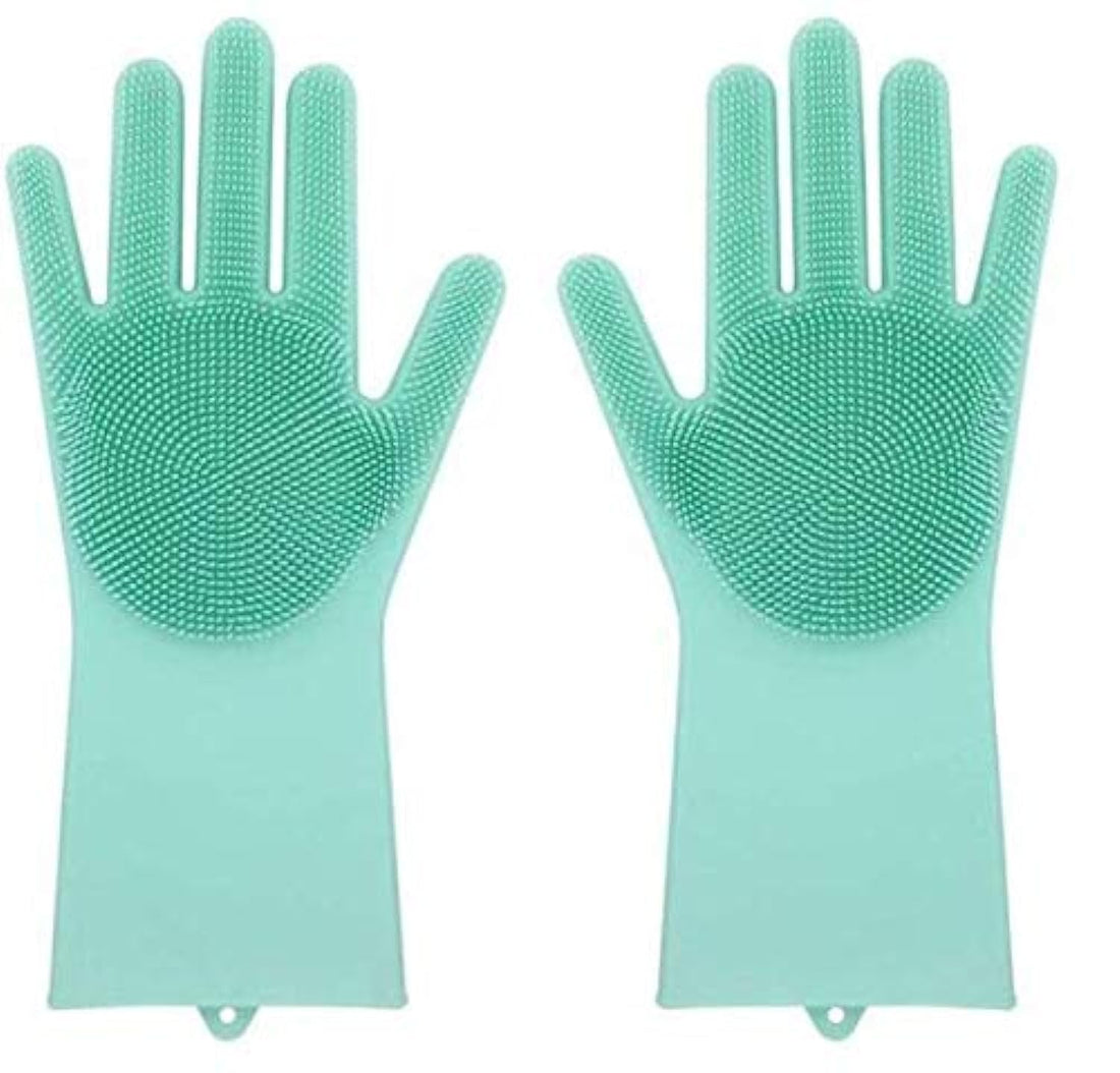 Silicone Gloves With Washing Kinetic Energy, High Temperature Resistance, Suitable for Ceaning Kitchen, Car washing, Pet cleaning, etc_ with two years guarantee of satisfaction and quality