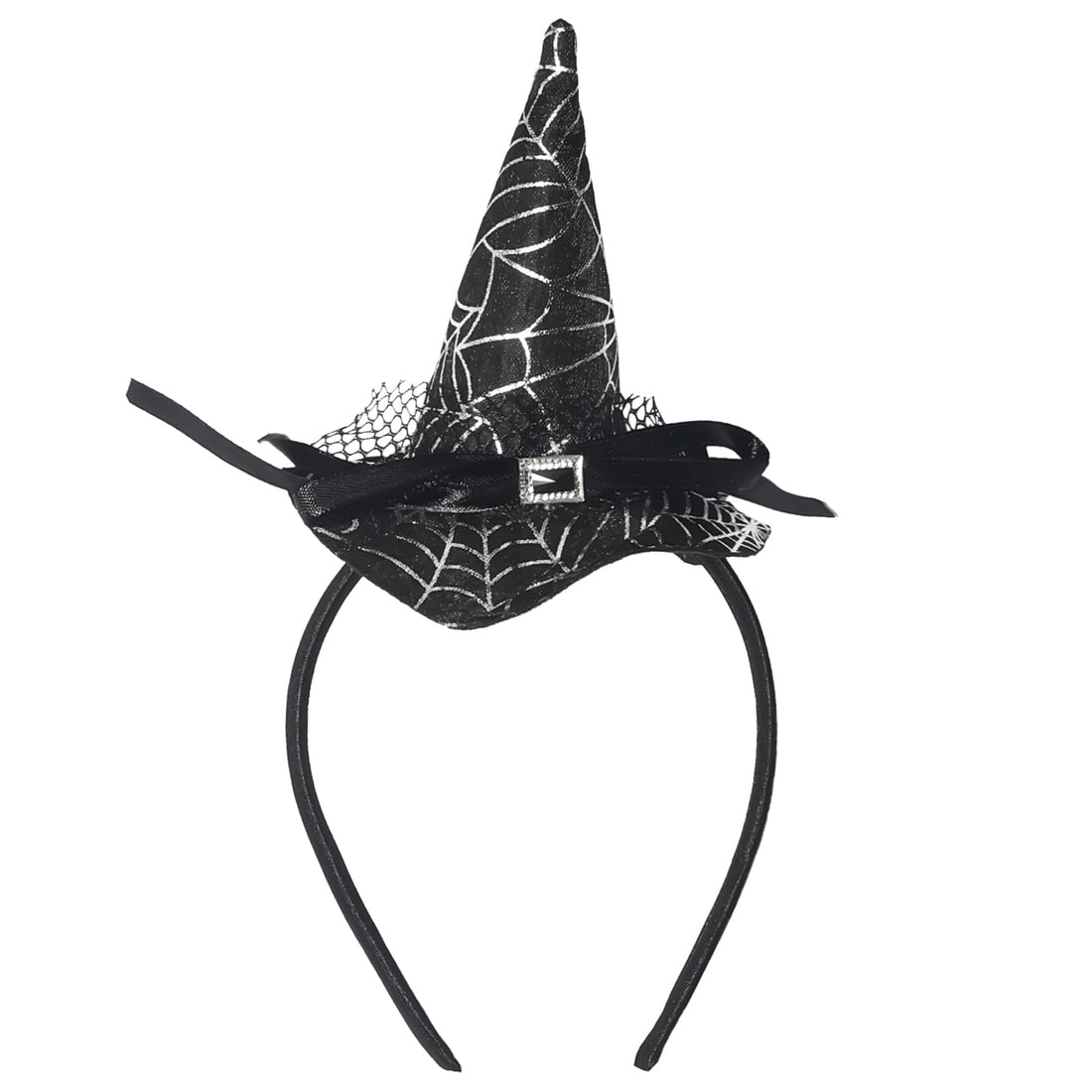 Wonka Jacnkb Halloween Witch Hat Headband Cute Witch Wizard Spiderweb Hair Hoop Mini Pointy Black Hat Headwear Halloween Party Hairband Holiday Accessories Halloween Dress up Party Supplies Decoration