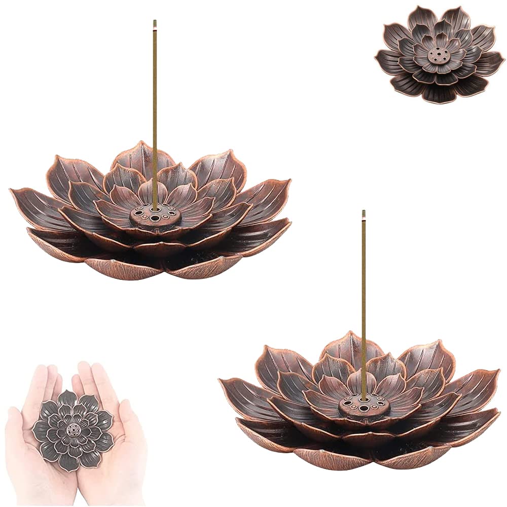 2 Pieces Incense Holder, Ash Catcher, Incense Holder, Lotus Incense Holder, Removable Incense Cones, for Living Room, Office, Yoga, Bedroom