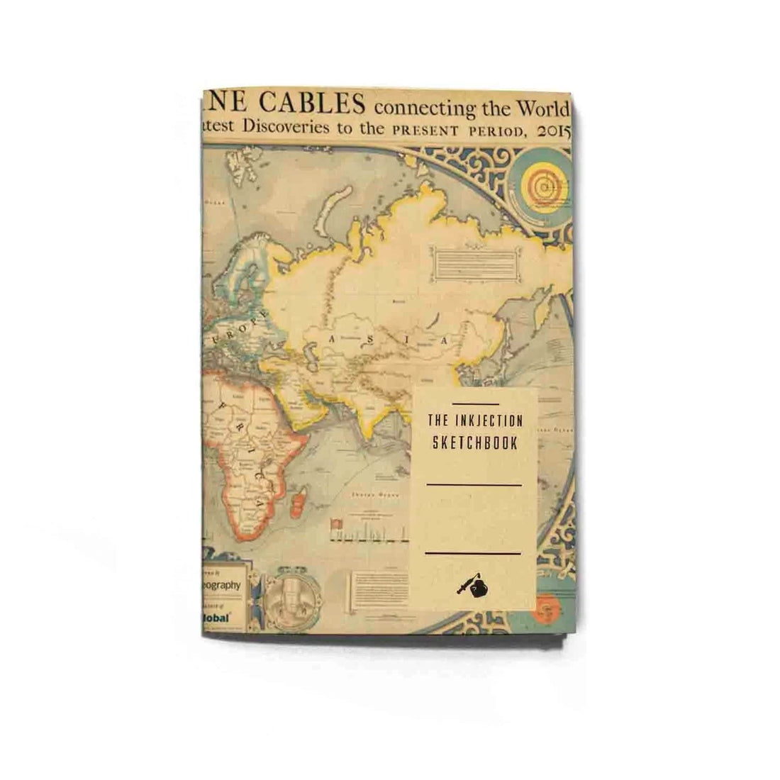 A5 sketchbook for drawing, old map
