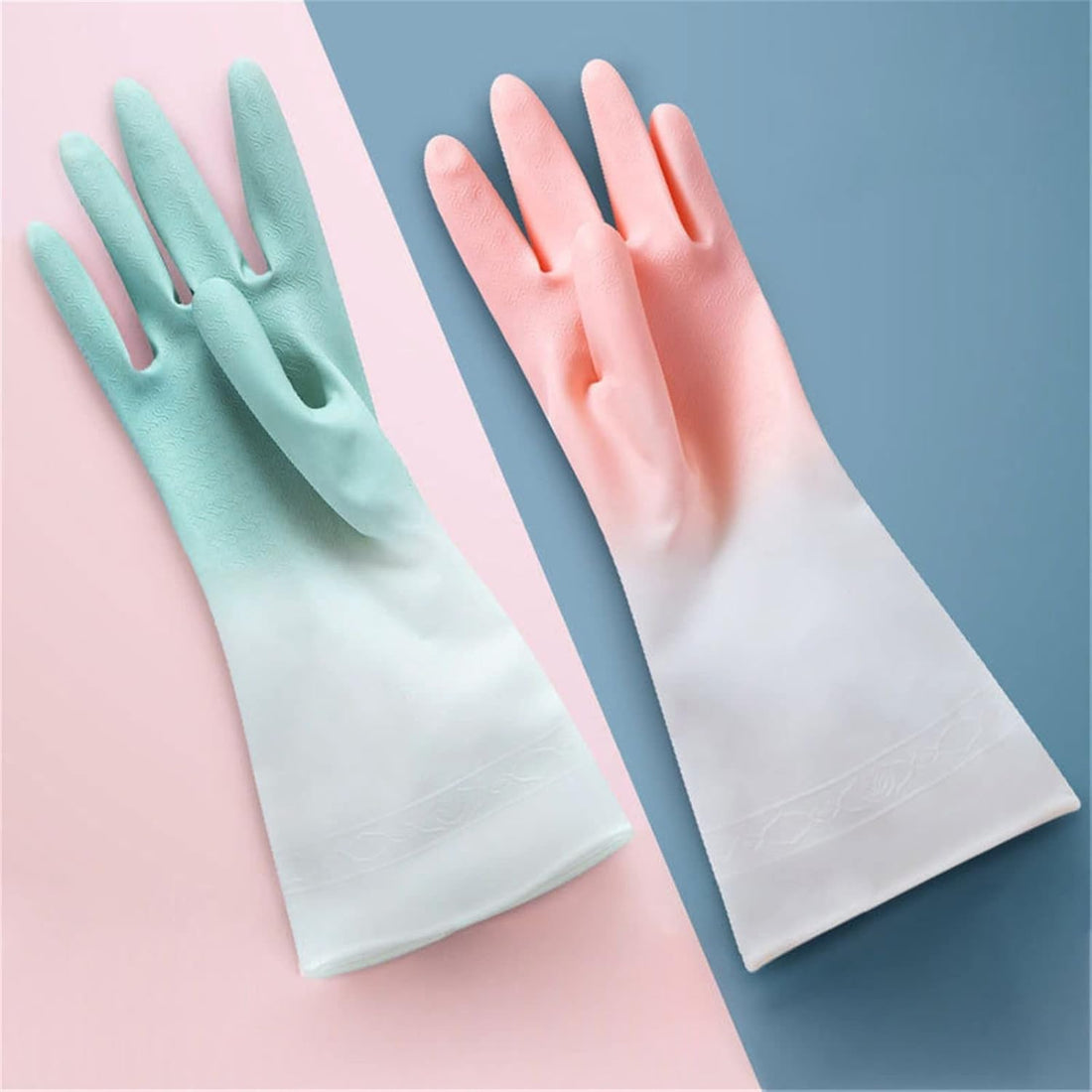 Waterproof Kitchen Gloves - Dishwashing Gloves with Secure and Effective Grip for Easy Cleaning - Kitchen Tools Washing and Cleaning Gloves (Medium)