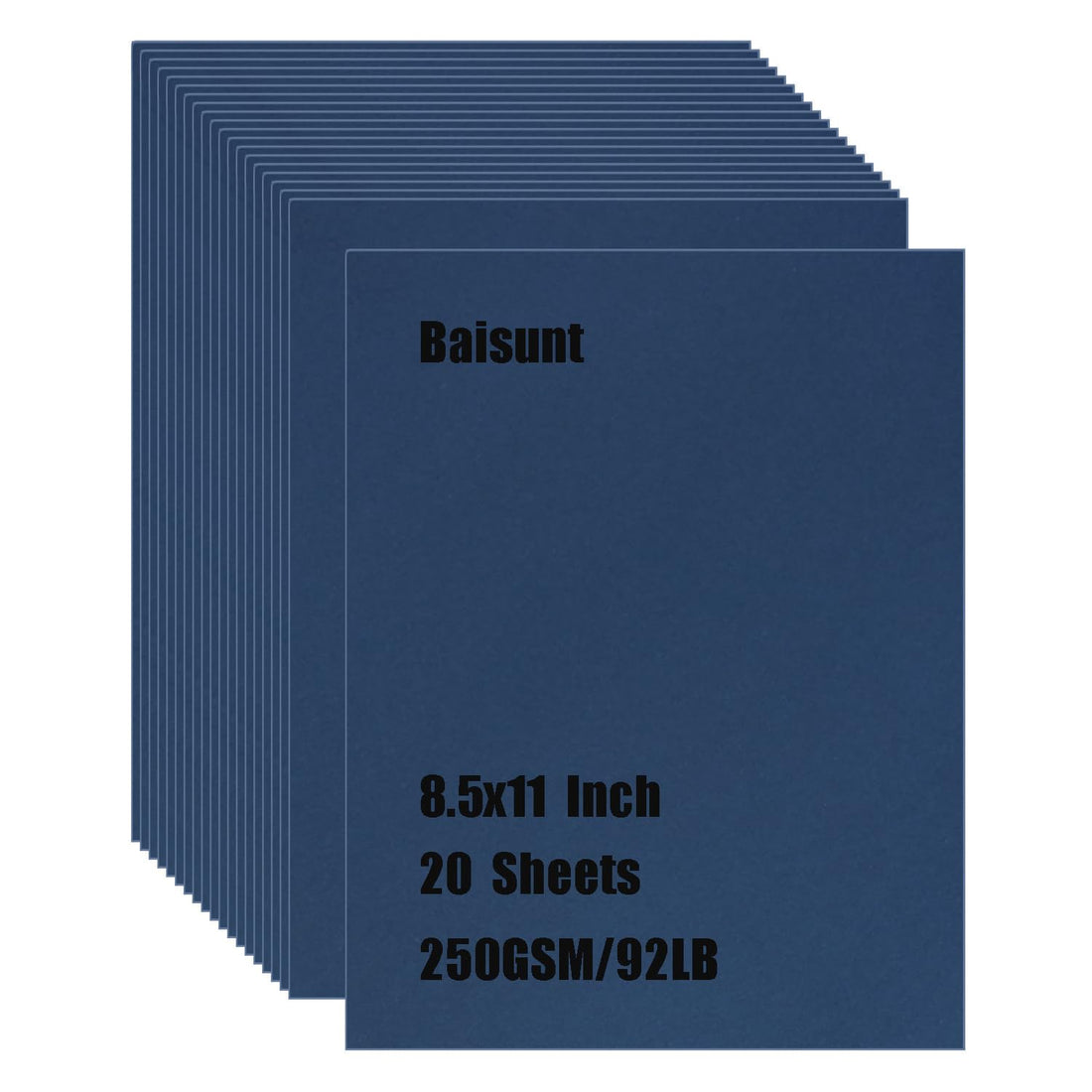 Baisunt 20 Sheets Navy Blue Cardstock Thick Blank Craft Paper for DIY Art Project, Scrapbook, Cards and Invitations Making(8.5 x 11 Inches)