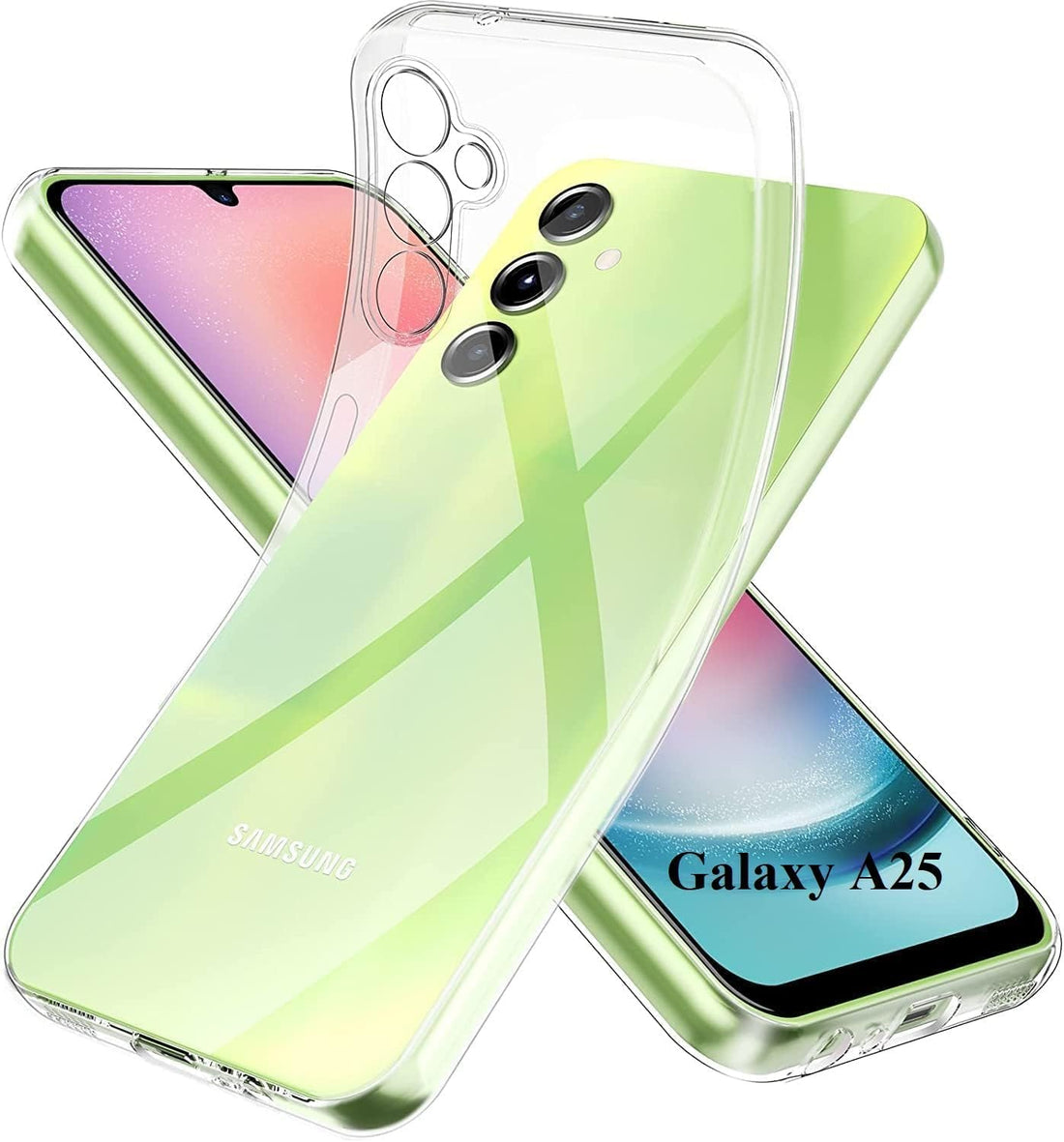 Dl3 Mobilak Case Compatible with Samsung Galaxy A25 5G Case Crystal Clear Soft TPU Gel Case Flexible Silicone Anti-Scratch Camera Protection Transparent TPU Cover - Clear
