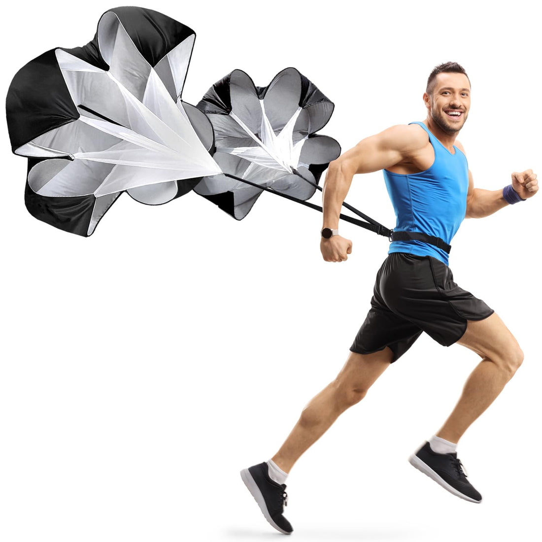 XL Double Parachute for Speed Training, Running Speed Training Parachute 56 Inch Pack of 2, Running Parachute Speed Training