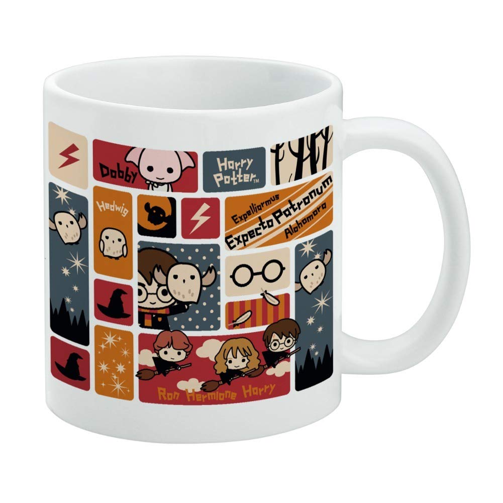 GRAPHICS & MORE Harry Potter Cute Chibi Pattern Ceramic Coffee Mug, Novelty Gift Mugs for Coffee, Tea and Hot Drinks, 11oz, White