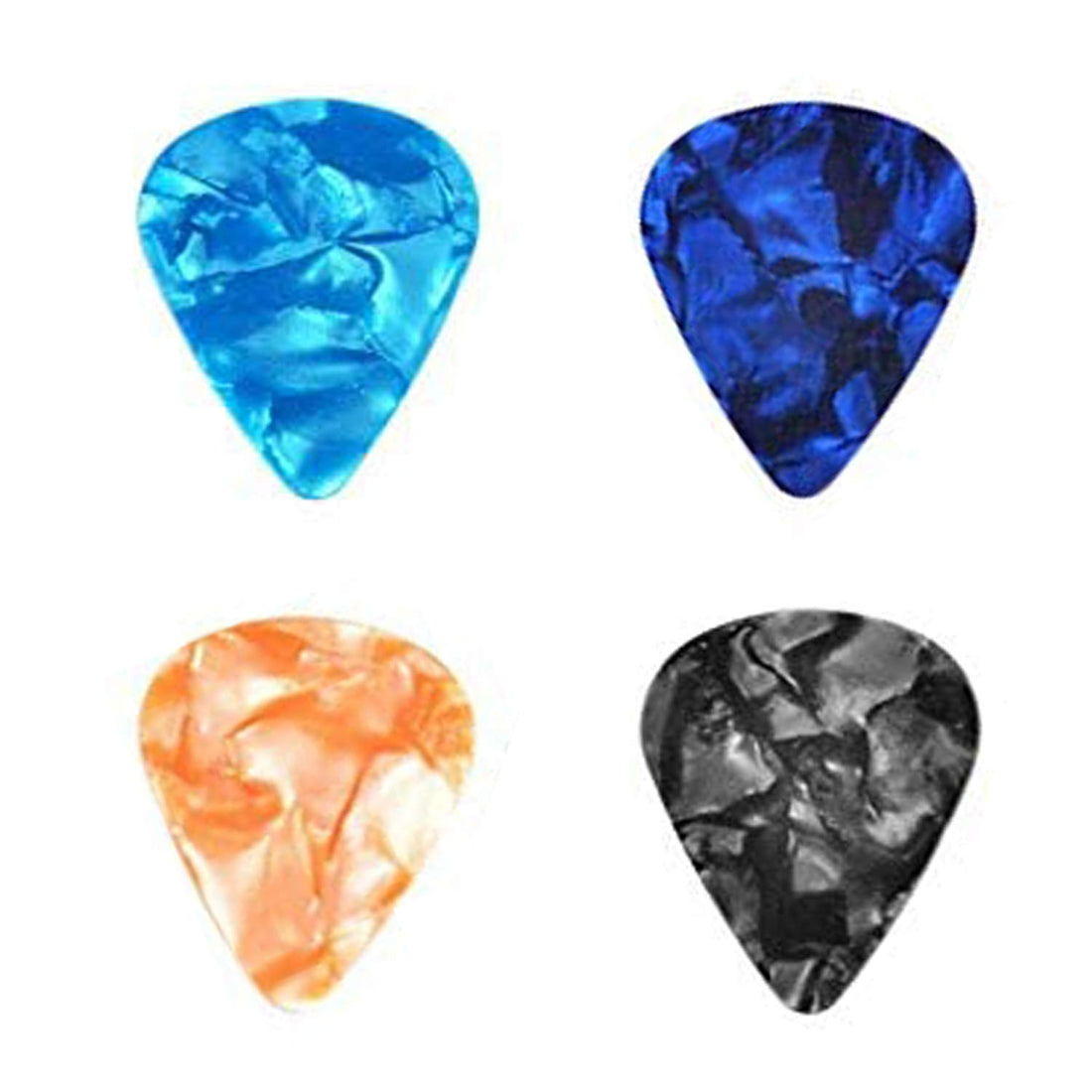 Set of 4 Guitar Picks for Guitars, Electric Guitars, Bass, Ukulele 0.46 mm, 0.71 mm, 0.96 mm, 1.2 mm