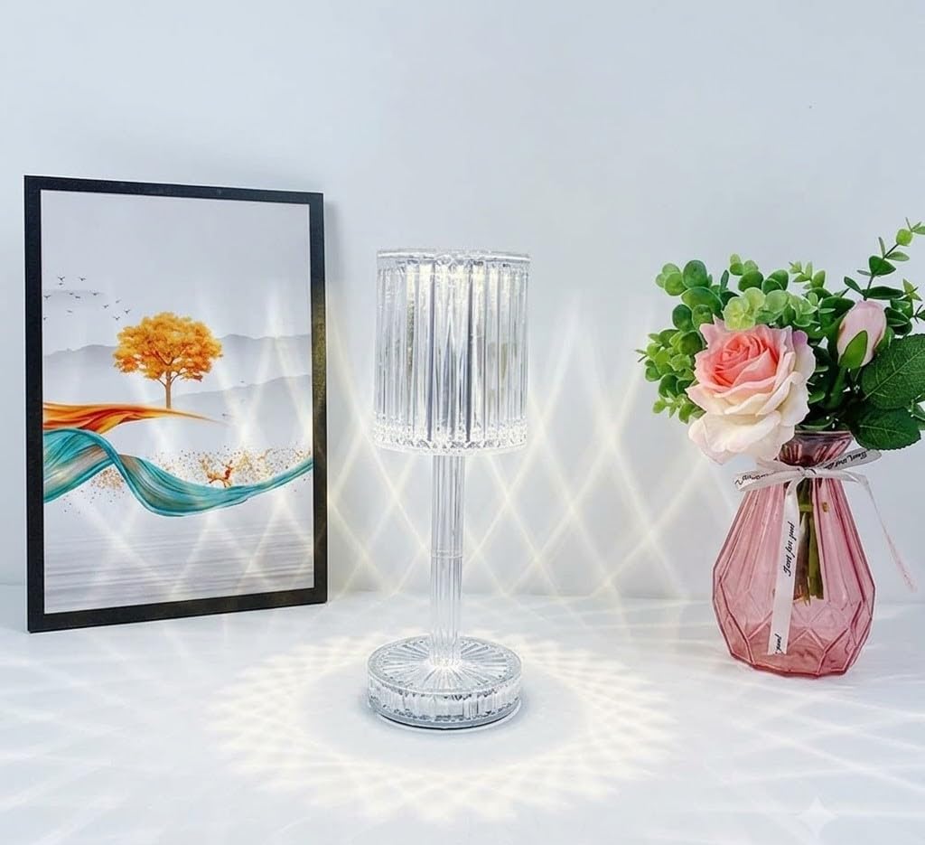 Crystal Light Touch Desk Lamp RGB Night Light Crystal Table Lamp USB Rechargeable Bedside Lamp Dimmable Touch Control Diamond Lamp For Bedroom Living Room Cafe Decor