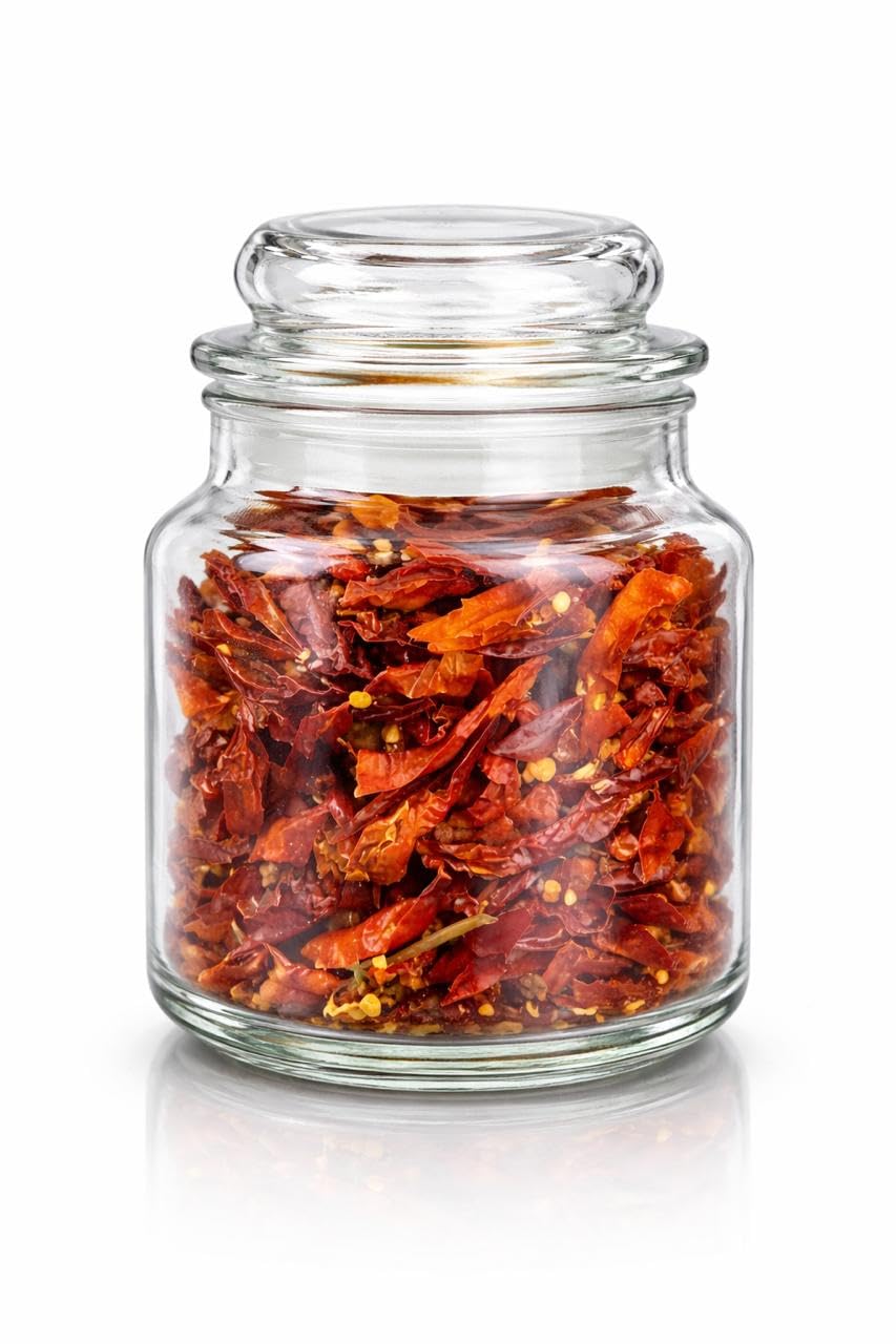 Glass Storage Jar Airtight | Airtight Glass Jar for Spices, Nuts and Kitchen (500ml)