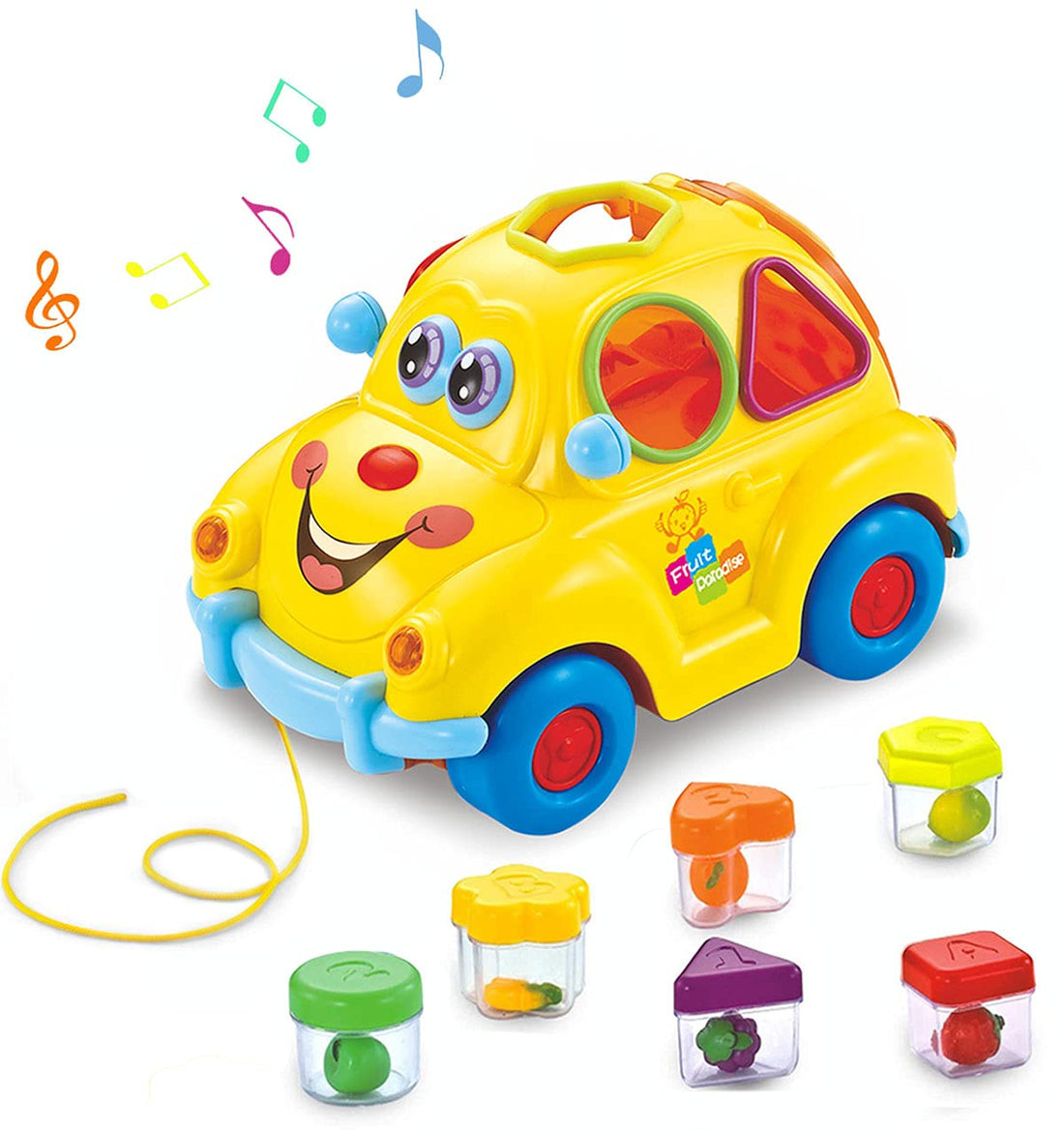 HOLA Baby Toy from 1 Year Girl Boy, Children's Toy from 1 Year with Fruits, Puzzles, Building Blocks, Sorting Light & Music, 1st Birthday Gift, 1 Year Girl Boy Car Baby Toy 6 12 18 Months