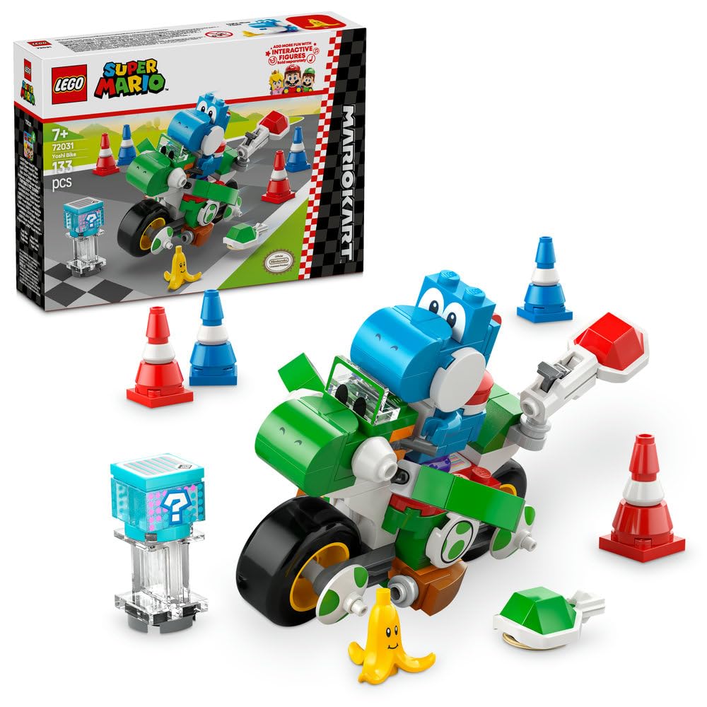 LEGO Super Mario: Mario Kart – Yoshi Bike Set, Building Toy for 7 Plus Year Old Boys & Girls, with Character Figure for Independent Play, Birthday Gift Idea for Gamers 72031