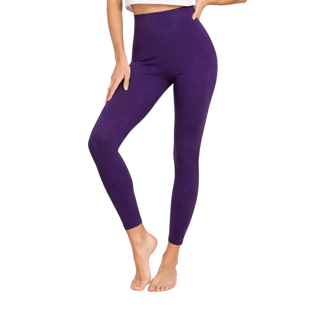 Women’s High Waist Microfiber Stretch Leggings – Ultra Soft Slim Fit Ankle-Length Pants for Home, Yoga & Daily Wear