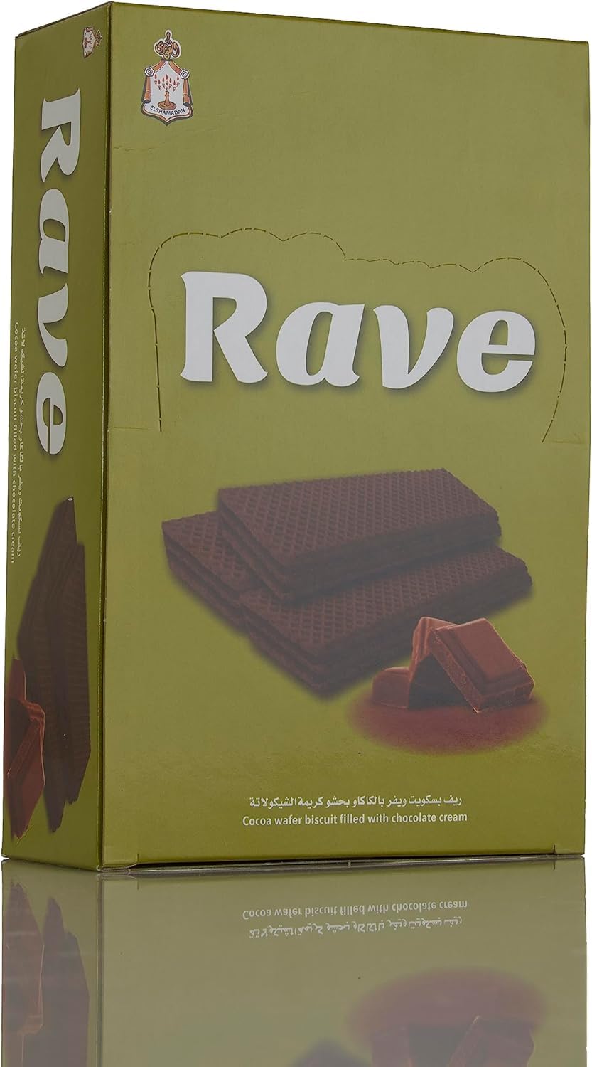 Rave wafers Chocolate with Chocolate cream (12 Pieces)