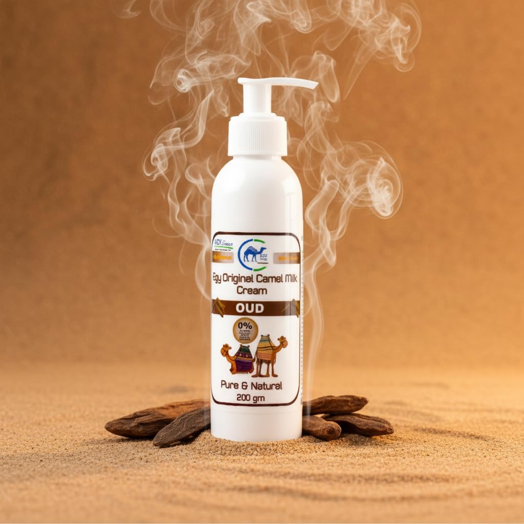 Natural Skin Regenerator & Collagen Booster with Vitamin E & Panthenol | Camel Milk Cream: The Desert’s Beauty Secret for Skin Repair, Brightening, and Anti-Aging Rejuvenation (200 Gm, Oud)