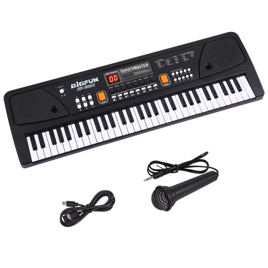 URBAN TOYS Electronic Digital Piano Keyboard 61 Keys Portable Electronic Keyboard Piano - 61 Keys Piano Keyboard for Beginner & Professional, with LCD Display & Microphone Multifunctional Digital Pian