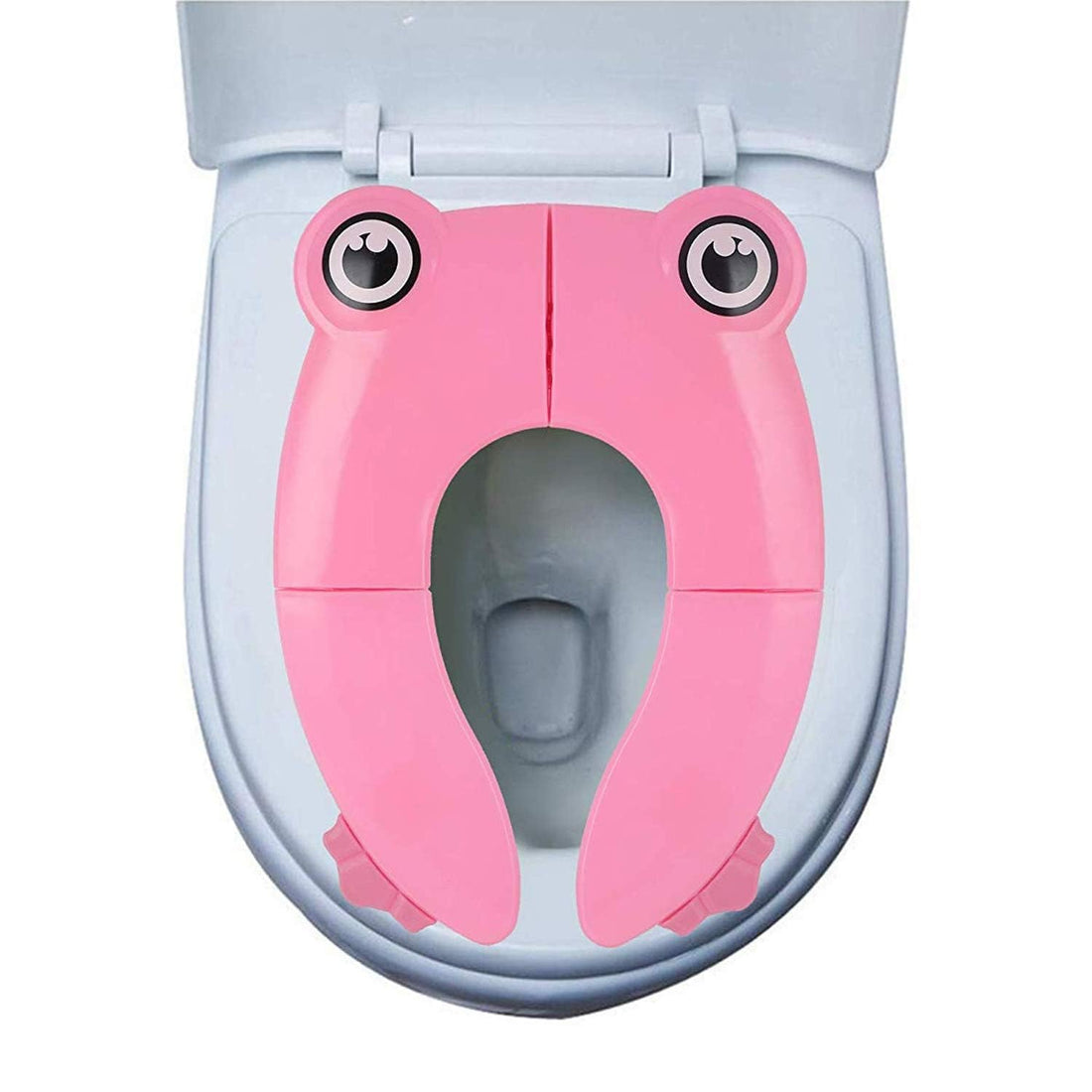 Foldable Potty Toilet Training Seat, Travel Portable Toilet Seat Toddler, Boys & Girls with Non-Slip Silicone Pads,Recyclable Toilet Seat (Pink)
