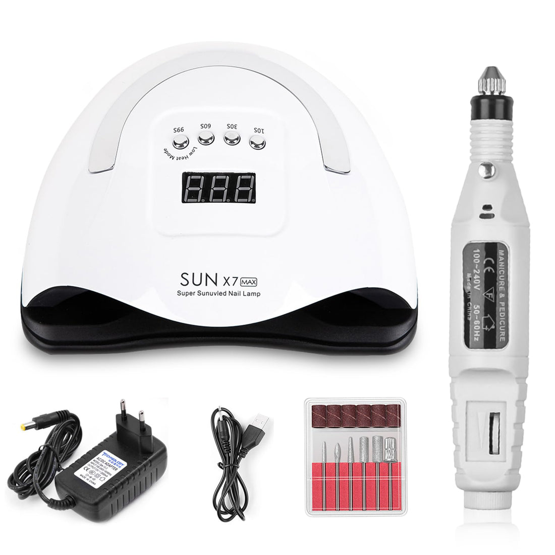 Vegena UV Lamp for Gel Nails, 180 W LED Bulb, 57 LEDs, UV Nail Lamp, UV Lamp for Nails, UV Lamp, Nail Dryer with 4 Timer Settings for Gel Nails, Quick-Drying Nail Lamp