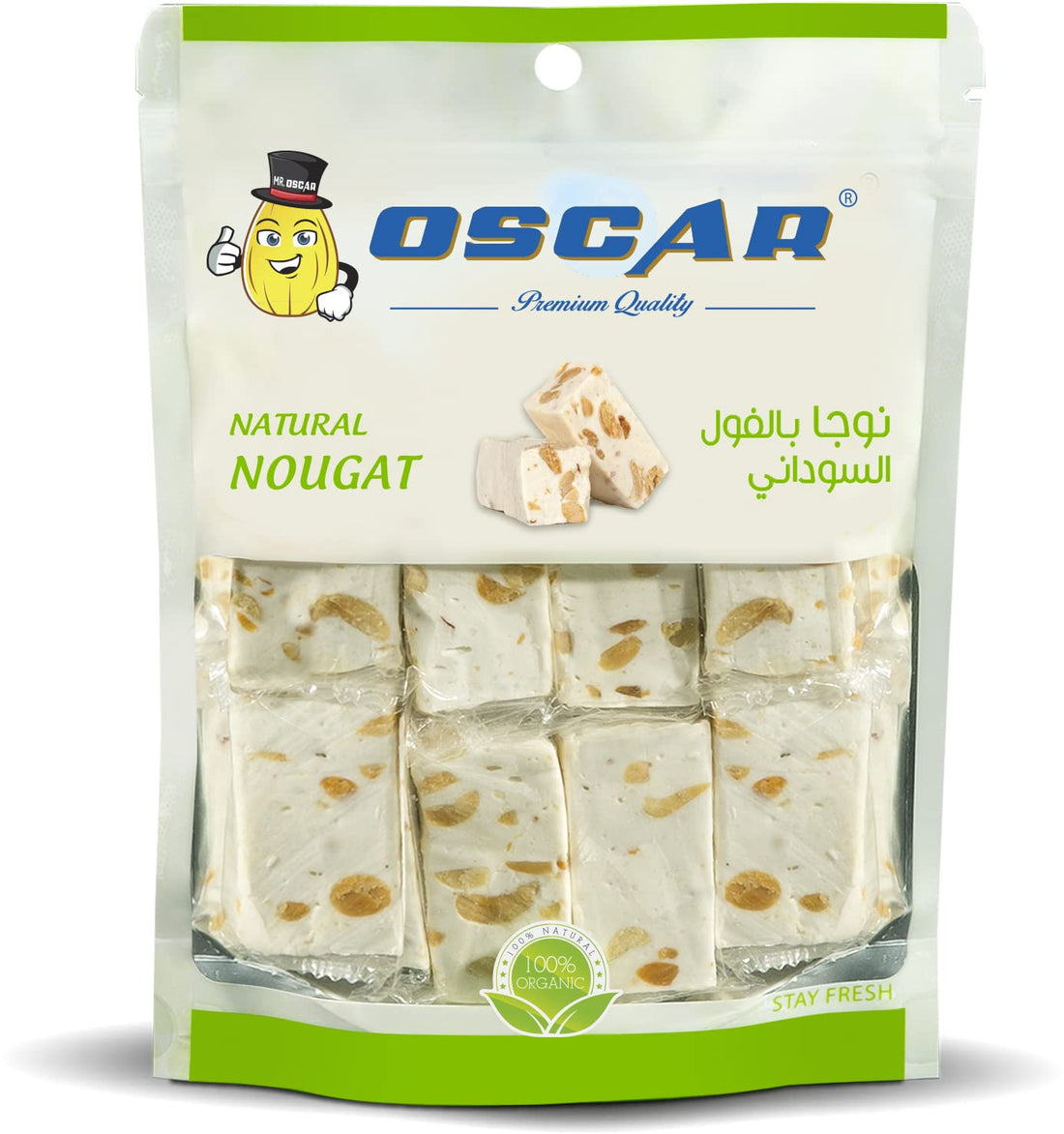 Oscar natural nuts - nougt with peanuts 180 gm