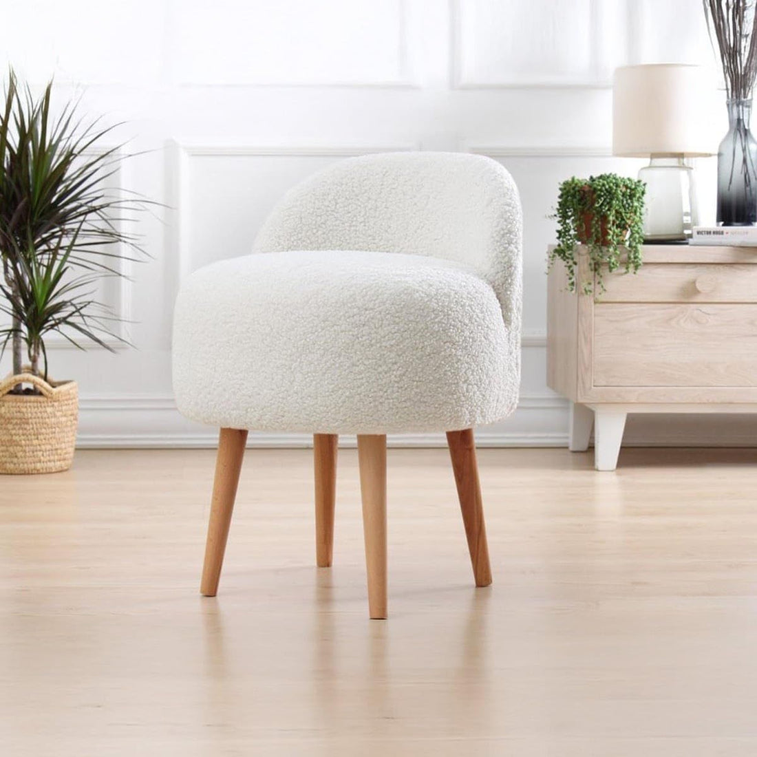 Modern Wood Chair - Office Chair - Dresser Chair - Ergonomic Back and Sturdy Beech Legs - Ergonomic Design for Bedroom and Living Room