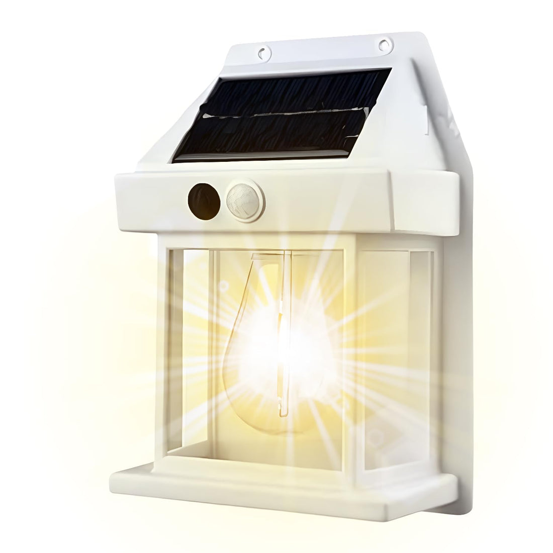 Solar Tungsten Wall Light for Outdoor Use, Solar Lights for Outdoor Use with Motion Sensor, IP65 Waterproof Solar Wall Lamp for Garden, Balcony, Fence, Yard (White)