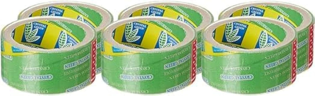 Wide Tape Tape (6 Rolls) Crystal, Clear - Excellent Adhesion and Long Life - 300 Yards 4.2cm