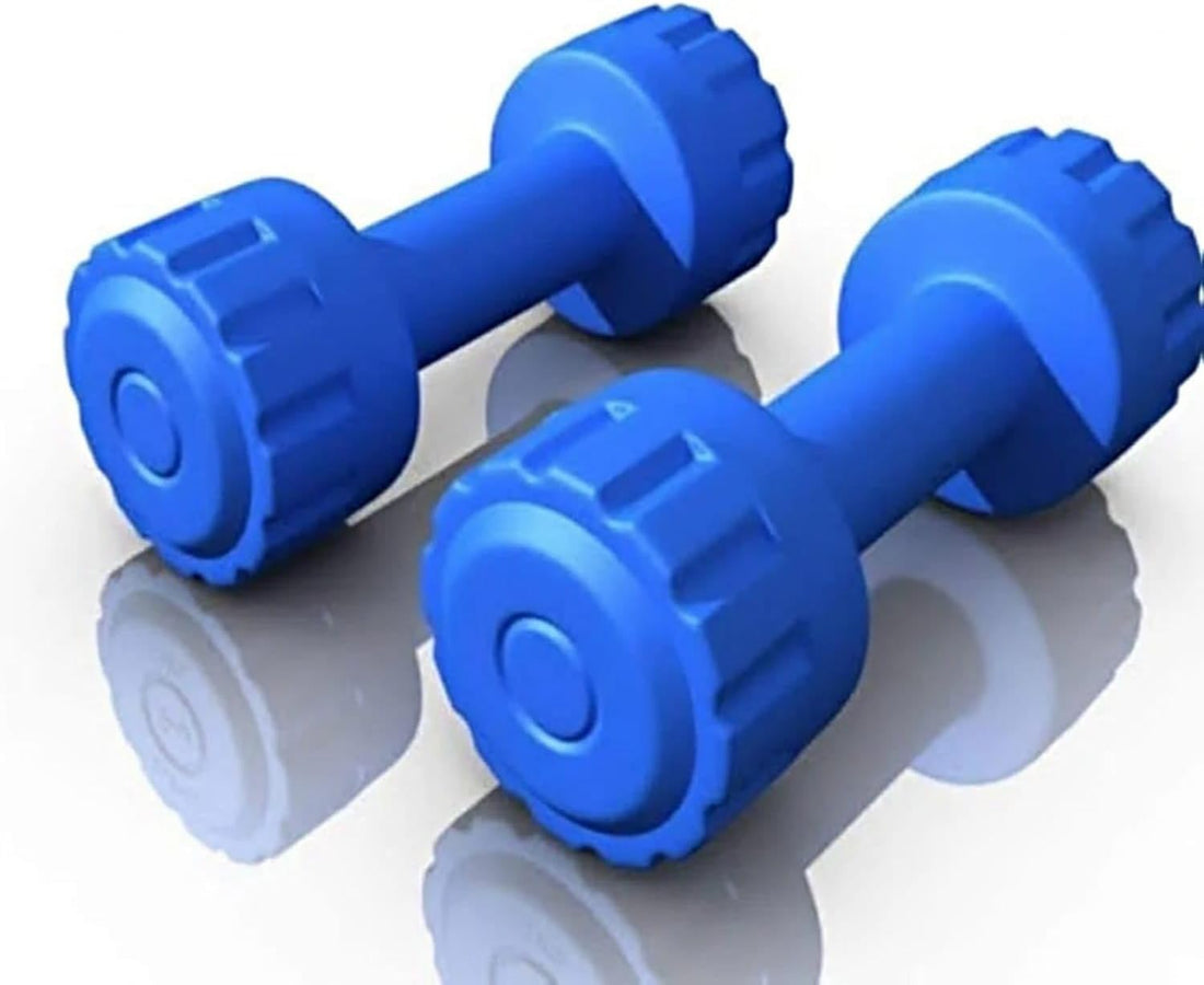 Plastic Dumbbell Set, Blue, 2 Piece