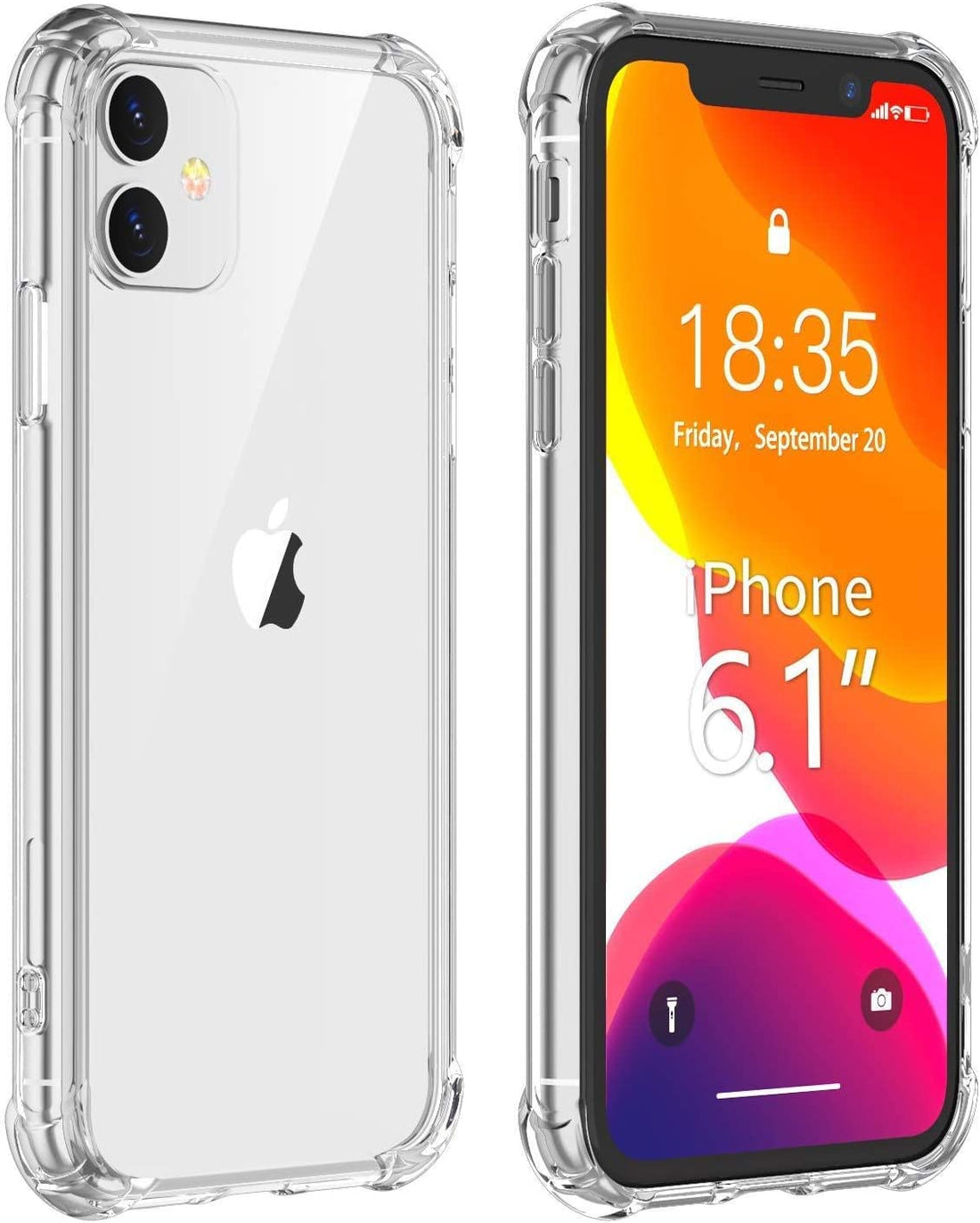 Case Compatible with iPhone 11 (6.1 Inch) Clear Case Four Corners Full Body Protection TPU Anti-Yellowing Clear Cover - Clear