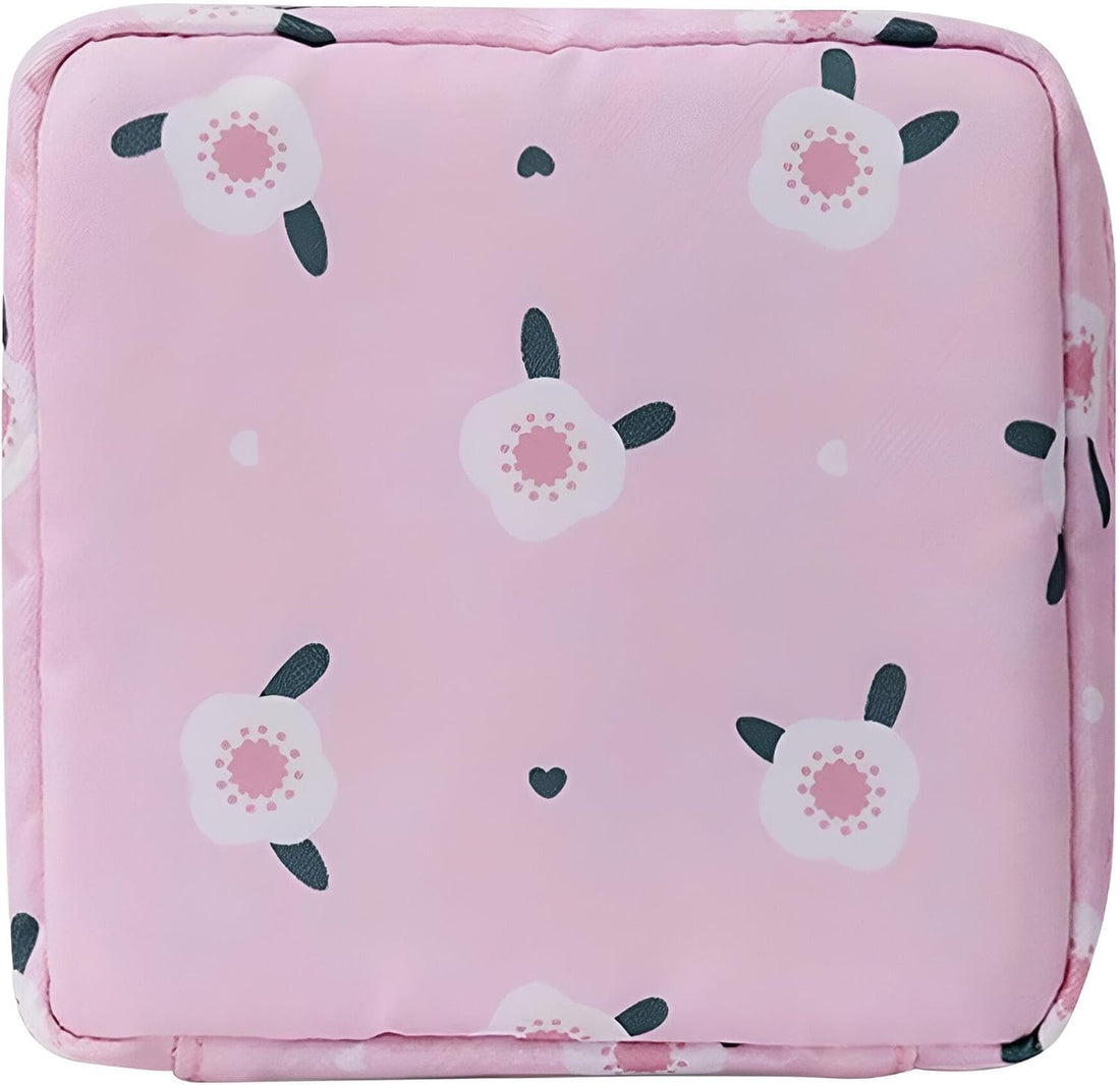 Mini Zipper Storage Pouch – 2 Pack Multipurpose Waterproof Bags for Women | Sanitary Pad Holder, Cosmetic Organizer, Travel Pouch | Compact, Durable, Soft Fabric Design