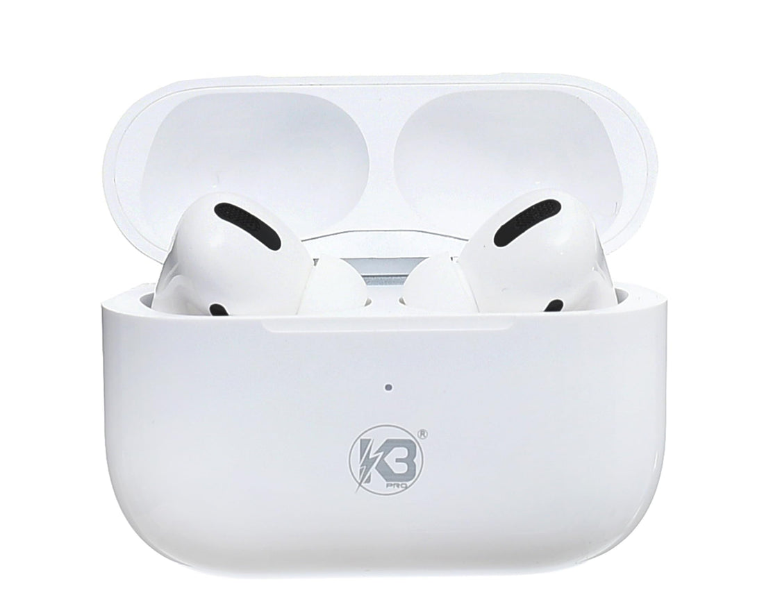 K3-GK-TWS01 Wireless Earbuds, Bluetooth 5.1 Headphones with 300mAh Charging Case, Touch Control, Dual Audio Sharing, In-Ear Detection, 13mm Drivers, Support Wired/Wireless Charging - White