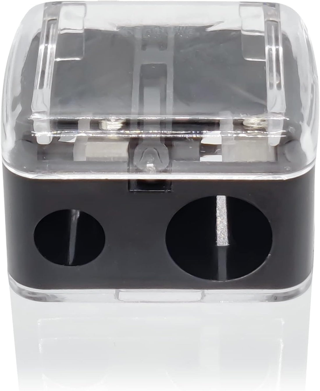 Make Up Sharpener - 2 Holes Dual Make up Pencil Sharpener, Pencil sharpeners Eyeliner Sharpener, Cosmetic Sharpener for Eyebrow Pencil, Eye Liner, Lip Liner and Brow Pencil (Pack of 1) (1, black)