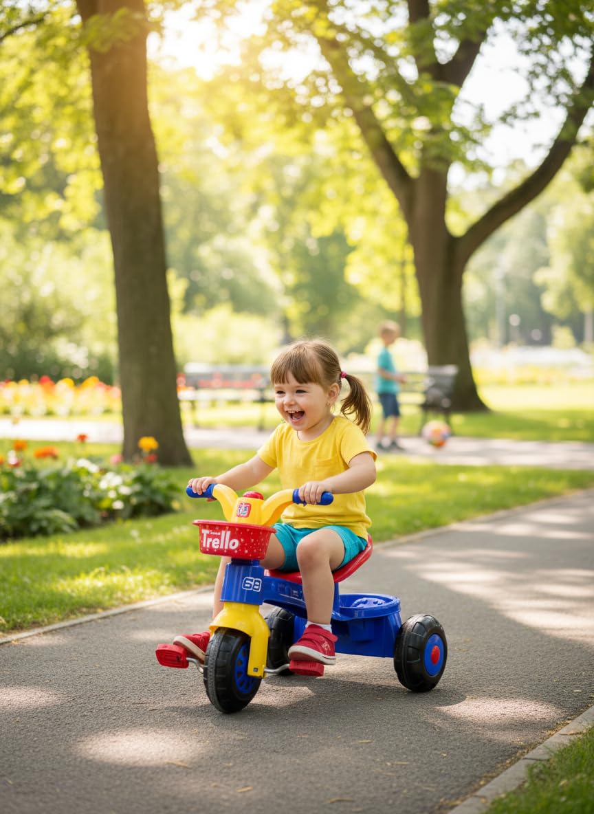 GHAZAL Toy High Quality Small Three Wheel Cheap Kid Tricycle Indoor Outdoor (BLUE)