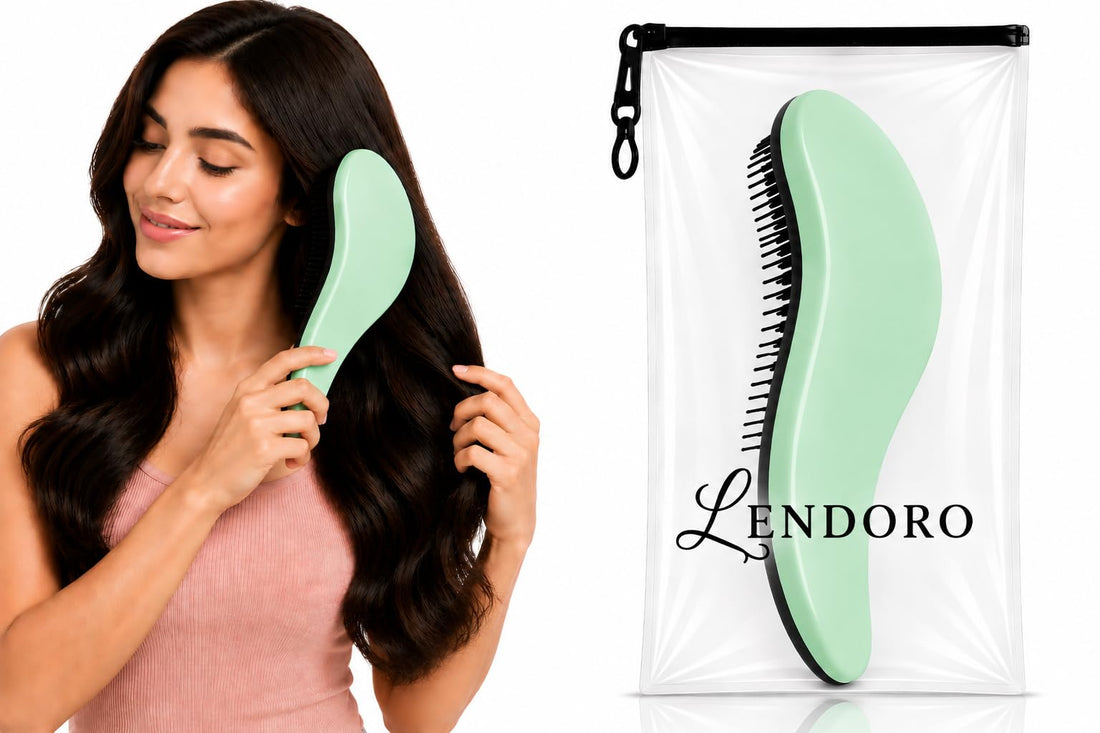 Detangling Hair Brush, Painless Detangler with Flexible Bristles, for All Hair Types, Wet or Dry (1, Green)