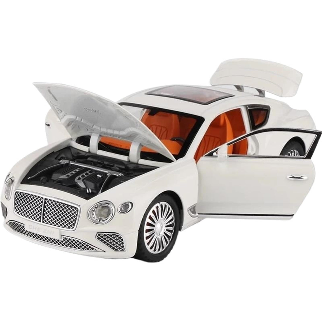 Modellauto im Maßstab 1:24 for Bentley Continental GT Legierung Luxus Auto Modell Druckguss Metall Auto Modell Simulation Sound Und Licht Miniatur Motor Fahrzeug(White)