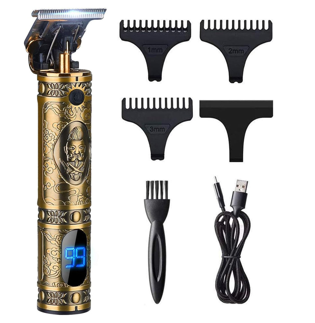 T9 Professional Cordless Shaver — Adjustable Stainless Steel Blade, 120 Minutes Long Battery Life, 4 Shavers Set, USB-C Fast Charging, Ergonomic Design & Washable — Suitable for Hair, Beard, Body