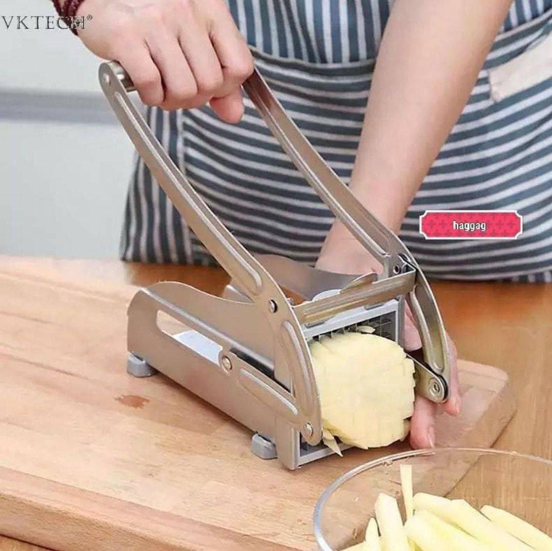 Generic Professional Stainless Steel Potato Finger Slicer, Commercial Grade French Fry Cutter with 2 Blades, Non-Slip Base for Kitchen .abo